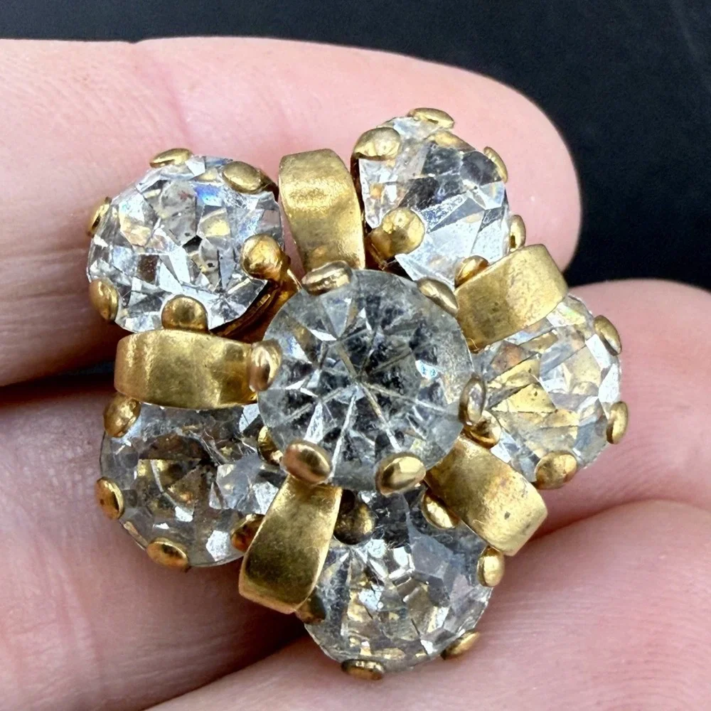 Vintage Rhinestone Button Lot‎ of 2